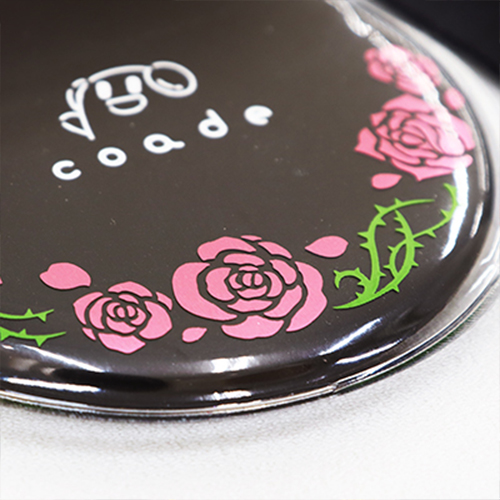 箔押し印刷（花）、シルク印刷（茎）